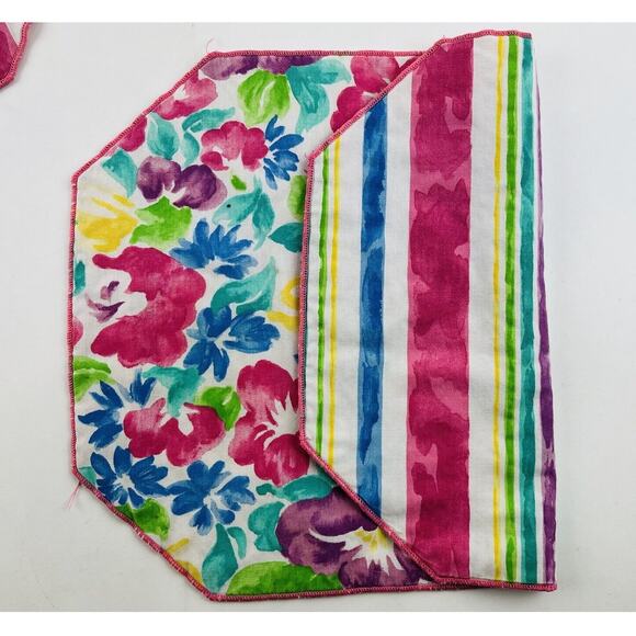 Set 6 Vintage Pastel Romantic Coquette Floral Placemats Easter Pink Flowers Blue - Picture 6 of 9